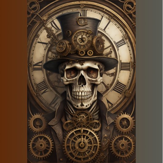 Skull Steampunk with clock tissue paper v4 Tissuepapier