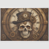 Skull Steampunk with clock tissue paper v5 Tissuepapier (Voorkant)