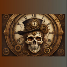 Skull Steampunk with clock tissue paper v5 Tissuepapier