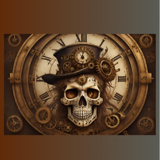 Skull Steampunk with clock tissue paper v5 Tissuepapier