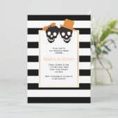 Skull-stel Halloween bruiloft repetitief diner Kaart (Staand voorkant)