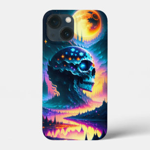 Skull sterren maan hemelwater rivierbergen Case-Mate iPhone case