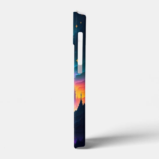 Skull sterren maan hemelwater rivierbergen Case-Mate iPhone case (Achterkant / Links)