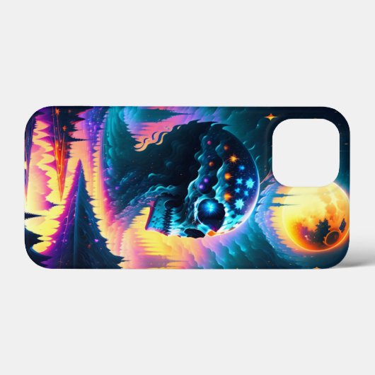 Skull sterren maan hemelwater rivierbergen Case-Mate iPhone case (Achterkant (horizontaal))