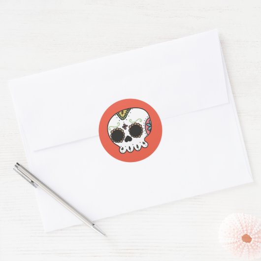  SKULL-STICKER RONDE STICKER (Envelop)