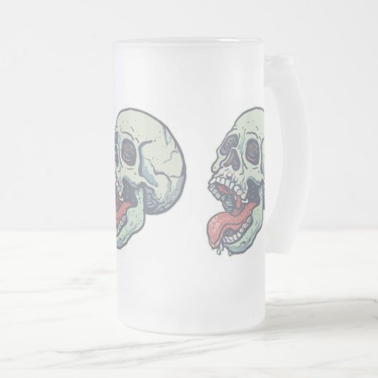 Skull Sticking Tongue Matglas Bierpul (Voorkant rechts)