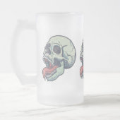 Skull Sticking Tongue Matglas Bierpul (Links)