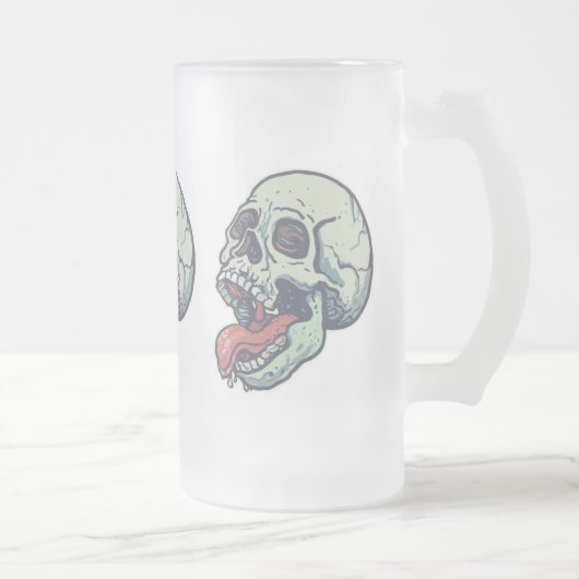 Skull Sticking Tongue Matglas Bierpul (Rechts)