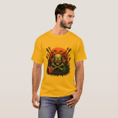 Skull & Strings Apparel gitaren en drums. T-shirt (Voorkant volledig)