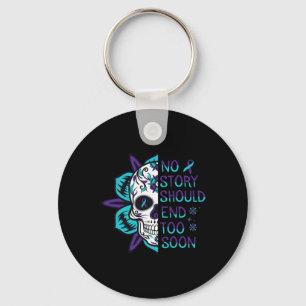 Skull Suicide Awareness Geestelijke gezondheid Sleutelhanger