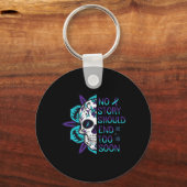 Skull Suicide Awareness Geestelijke gezondheid Sleutelhanger (Voorkant)