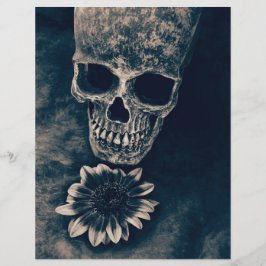 Skull Sunflower  Cyanotype Gothic