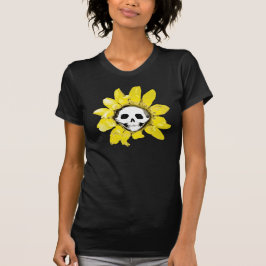 Skull Sunflower Print - Alle Mannen/Vrouwen/Kinder T-shirt
