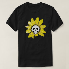 Skull Sunflower Print - Alle Mannen/Vrouwen/Kinder T-shirt