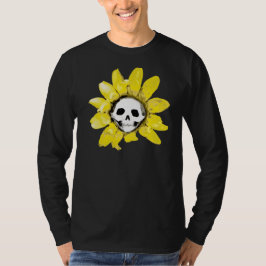 Skull Sunflower Print - Alle Mannen/Vrouwen/Kinder T-shirt