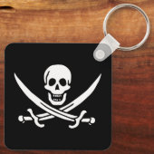 Skull & Swords Pirate vlag van Calico Jack Sleutelhanger (Achterkant)