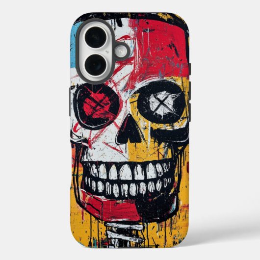 Skull Syntax Urban Street Art Phone Case (Achterkant)