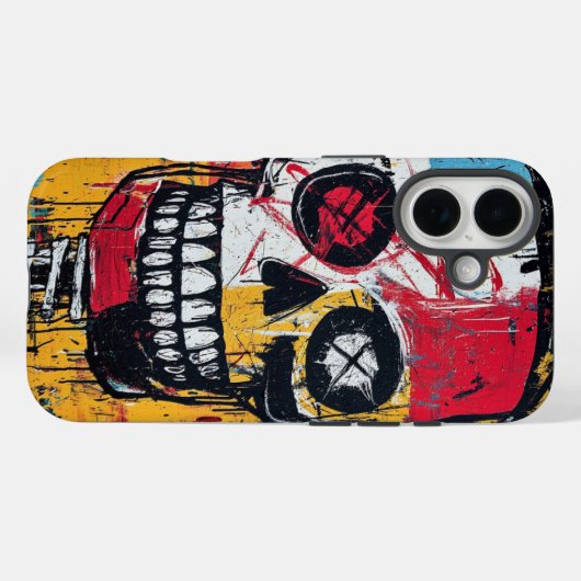 Skull Syntax Urban Street Art Phone Case (Achterkant (horizontaal))