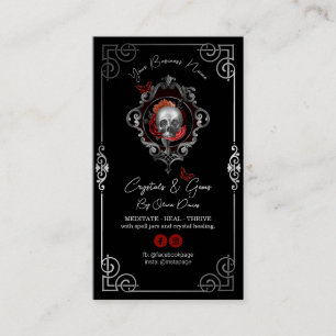 Skull Tarot Design Black Visitekaartje