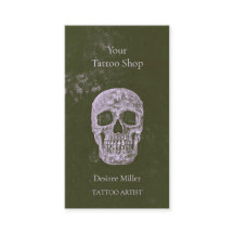 Skull Tattoo Artist Olive Green Gothic Grunge