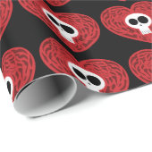 Skull Tattoo Heart Cadeaupapier (Rol Hoek)