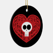 Skull Tattoo Heart Keramisch Ornament (Rechts)