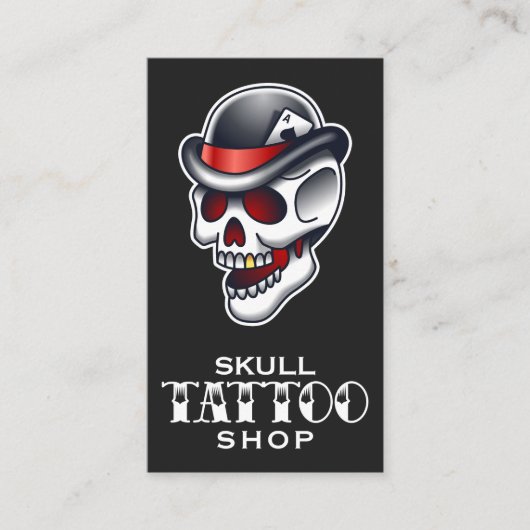  Skull Tattoo Shop Visitekaartje (Voorkant)