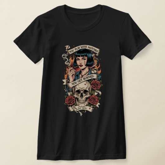 Skull Tattoo Vintage Americana T-shirt (Laagn)