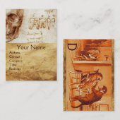 SKULL, TEETH, DENTALE CLINIC, DENTIST MONKEY EN CA VISITEKAARTJE (Voorkant / Achterkant)