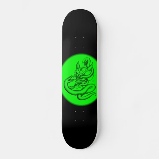 Skull - Teufelschädel mit Schlange Skateboard (Voorkant)