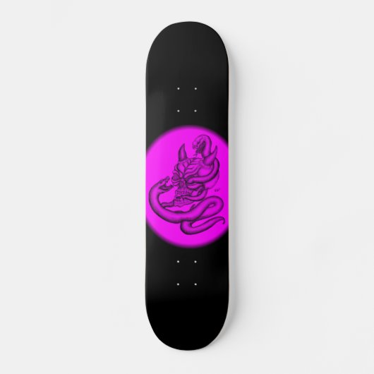 Skull - Teufelschädel mit Schlange Skateboard (Voorkant)