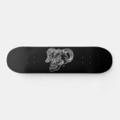 Skull - Teufelschädel schwarz weiß Zeichnung Skateboard (Horizontaal)