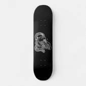 Skull - Teufelschädel schwarz weiß Zeichnung Skateboard (Voorkant)