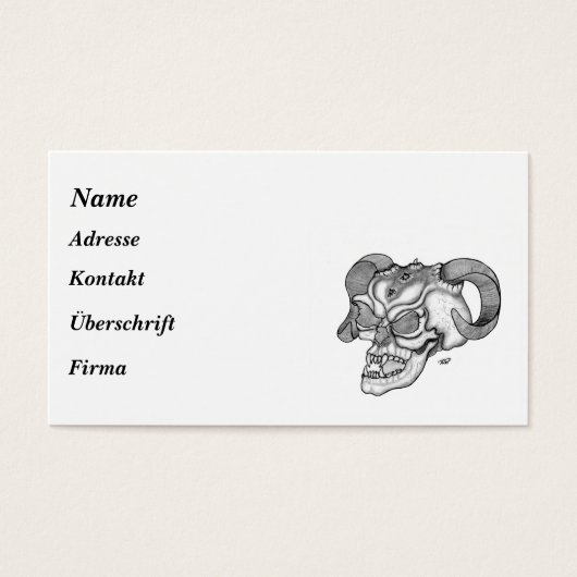 Skull - Teufelschädel Visitekaartje (Voorkant)