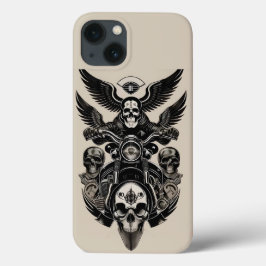 Skull-Thema Motorfiets met vleugels Case-Mate iPhone Case
