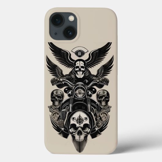 Skull-Thema Motorfiets met vleugels Case-Mate iPhone Case (Achterkant)