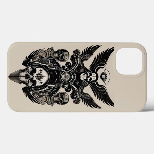 Skull-Thema Motorfiets met vleugels Case-Mate iPhone Case (Achterkant (horizontaal))
