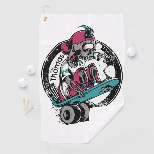 Skull Thrill: Rijden of sterven Gepersonaliseerd Golfhanddoek (Insitu)