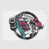 Skull Thrill: Rijden of sterven Gepersonaliseerd Golfhanddoek (Horizontaal)