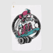 Skull Thrill: Rijden of sterven Gepersonaliseerd Golfhanddoek (Voorkant)