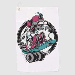 Skull Thrill: Rijden of sterven Gepersonaliseerd Golfhanddoek