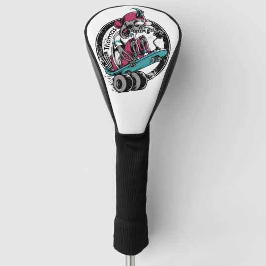Skull Thrill: Rijden of sterven Gepersonaliseerd Golfheadcover (Voorkant)