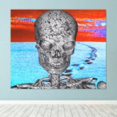 Skull Time Traveler Canvas Afdruk (Insitu (Houten vloer))