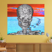 Skull Time Traveler Canvas Afdruk (Insitu (Woonkamer))