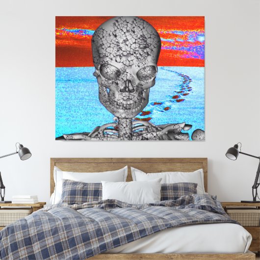 Skull Time Traveler Canvas Afdruk (Insitu (Slaapkamer))