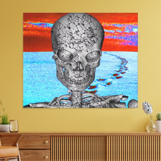 Skull Time Traveler Canvas Afdruk (Insitu (Woonkamer))