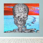 Skull Time Traveler Canvas Afdruk (Insitu (Houten vloer))