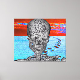 Skull Time Traveler Canvas Afdruk