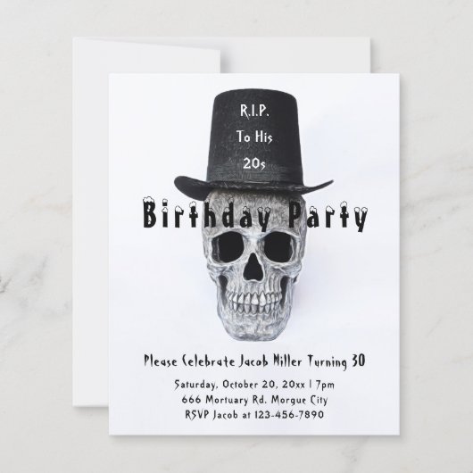 Skull Top Hat  Black RIP naar zijn begroting van t (Voorkant)