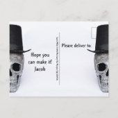 Skull Top Hat Black White RIP naar zijn twintig Uitnodiging Briefkaart (Achterkant)